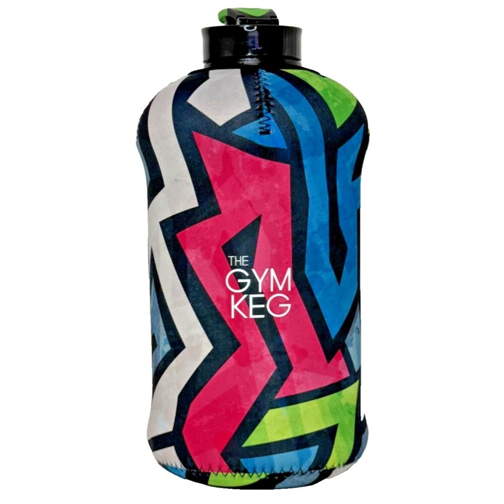 The Gym Keg Half Gallon Water Bottle w/ Sleeve – Large Insulated Gym Jug